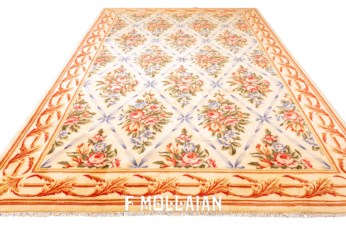 European Rug Floral Design Beige Color n°:988926